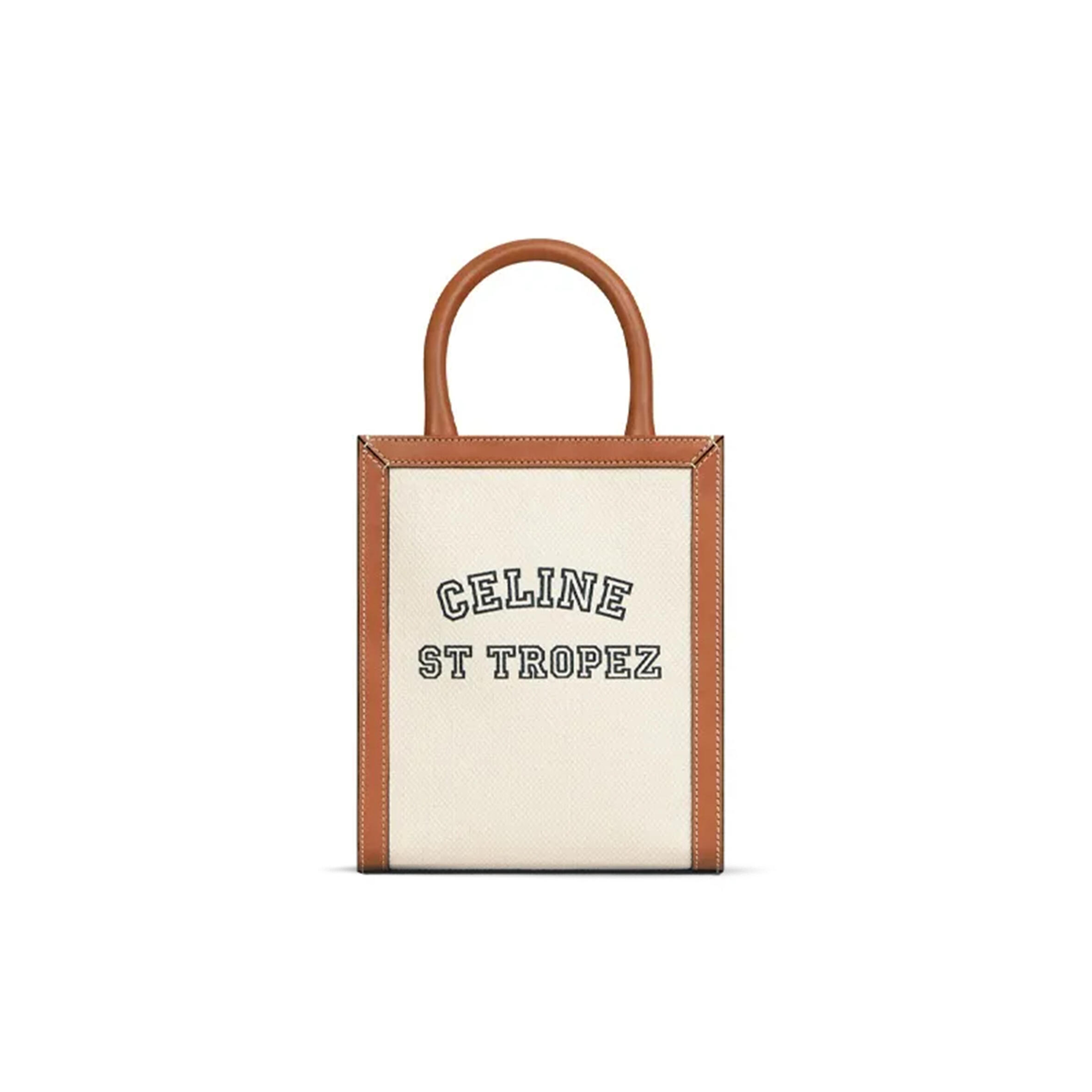 Ce**e mini tote in cabas triomphe canvas and calfskin 193302dhw.02nt (21*17*4cm)